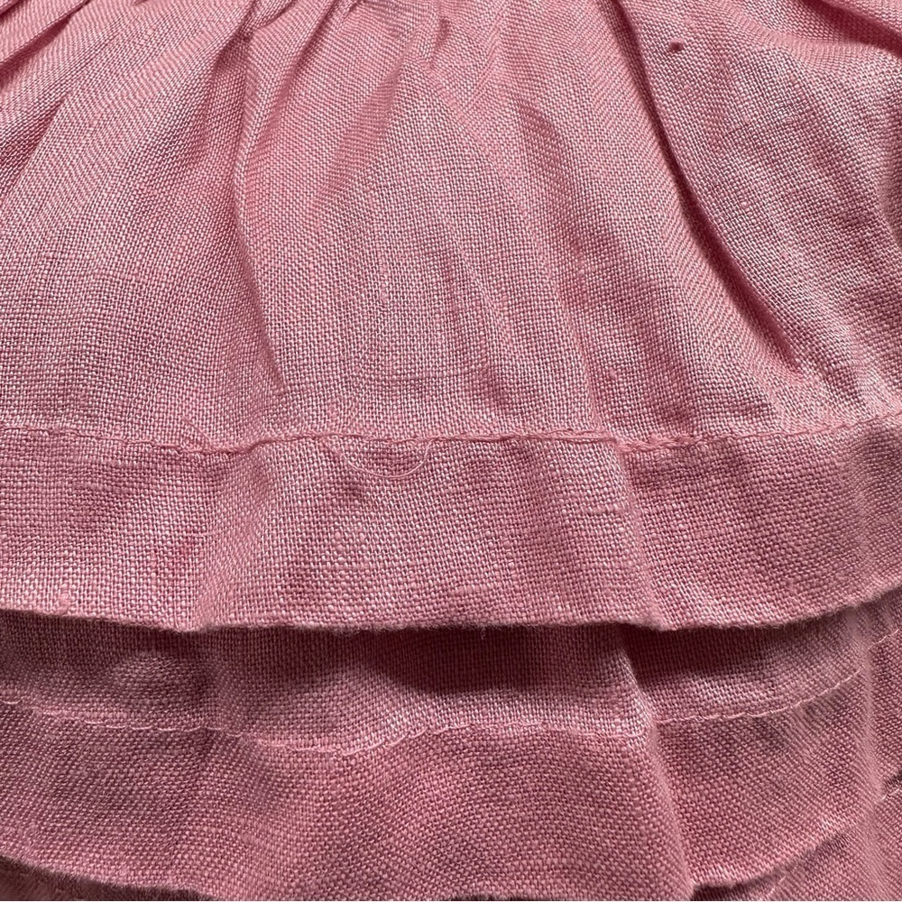 Greek Archaic Kori Linen Popover Smock Dress
Tie Neck Tiered Pink Size Large - Picture 4 of 11